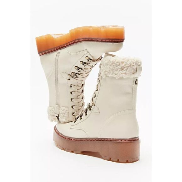 Circus By Sam Edelman Womens Sanders 2 Lace Up Boots Sz 8.5 Ivory - Picture 4 of 12